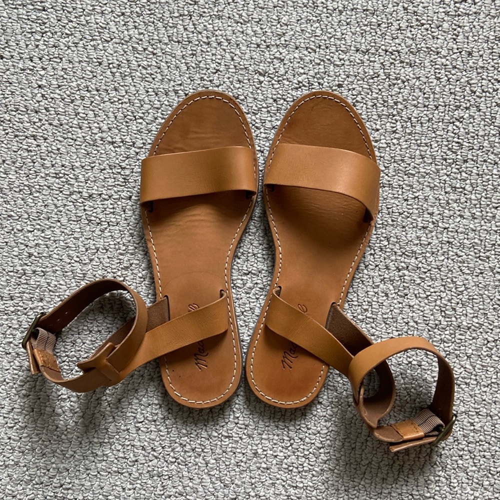 Madewell Boardwalk Ankle-Strap Sandals in Tan